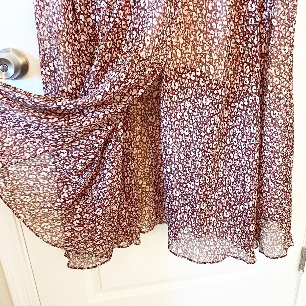 TED BAKER Vallyy Draped Cinched Waist Batwing Midi Dress Animal Print - Picture 9 of 13